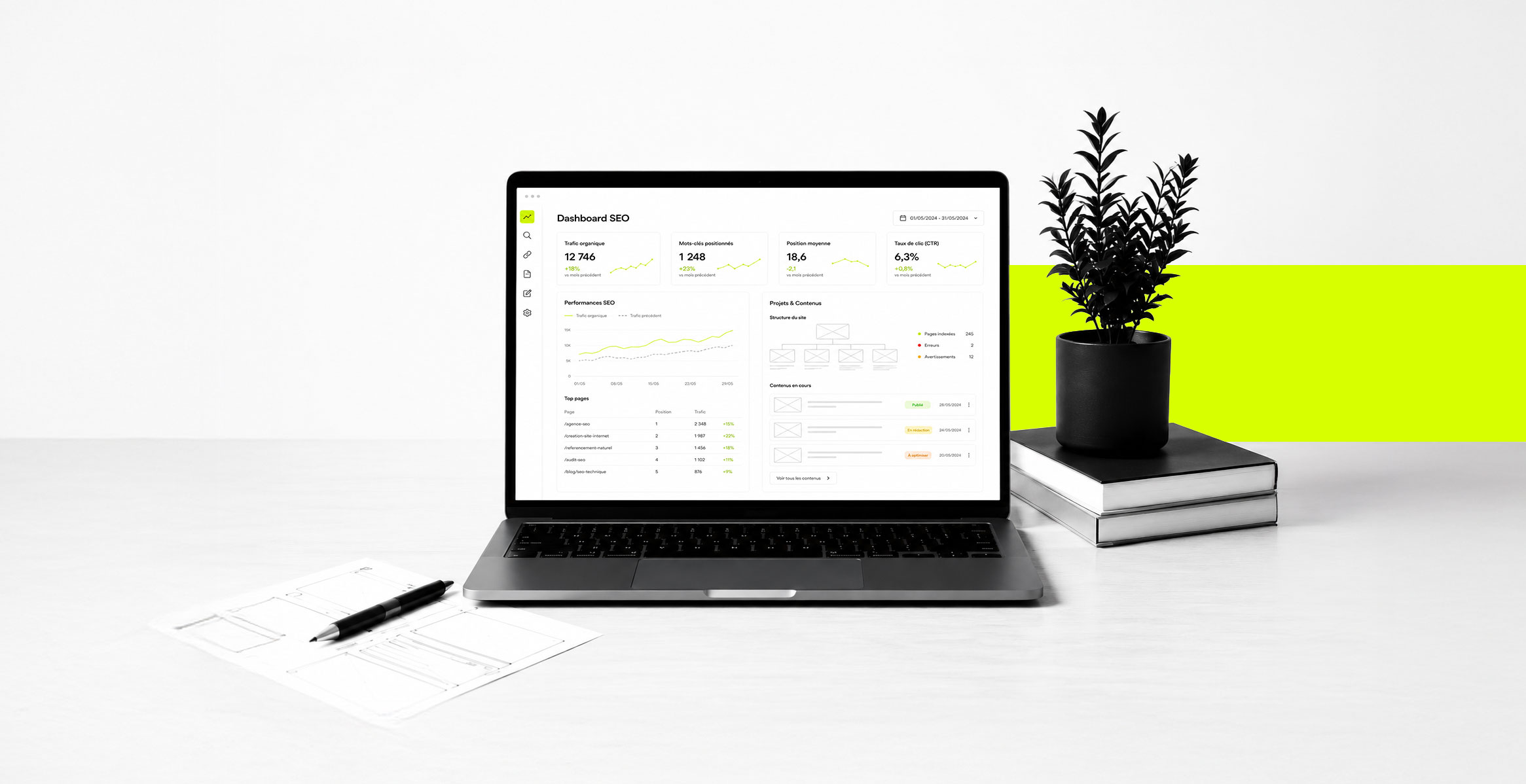 Aperçu d'un site conçu par SEO Design avec son audit SEO